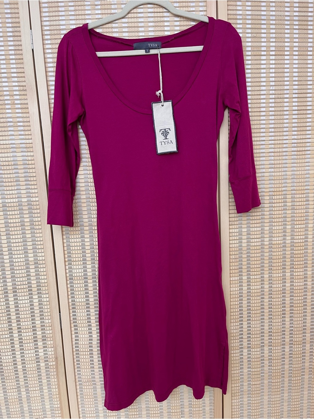NewTYSA Fuchsia Scoop-Neck Midi Dress